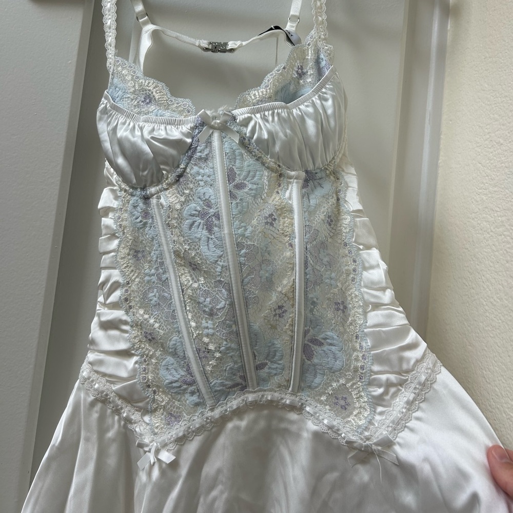 Outcast White and Blue Lace Dress